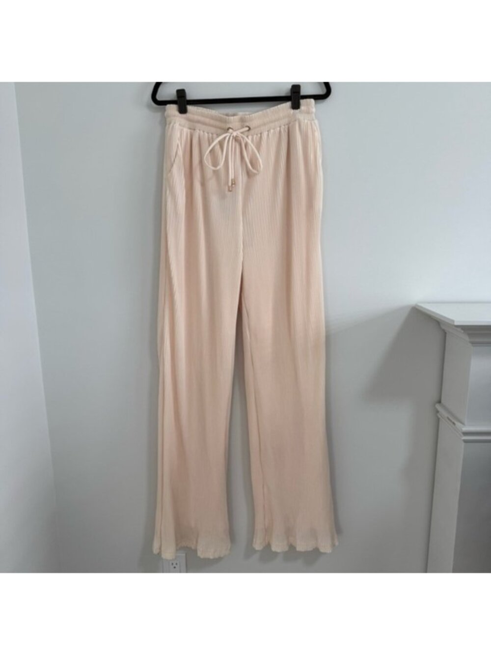 NWT JLUXLABEL Veria Pleated Accordion Drawstring Pants Buttercream 2XL